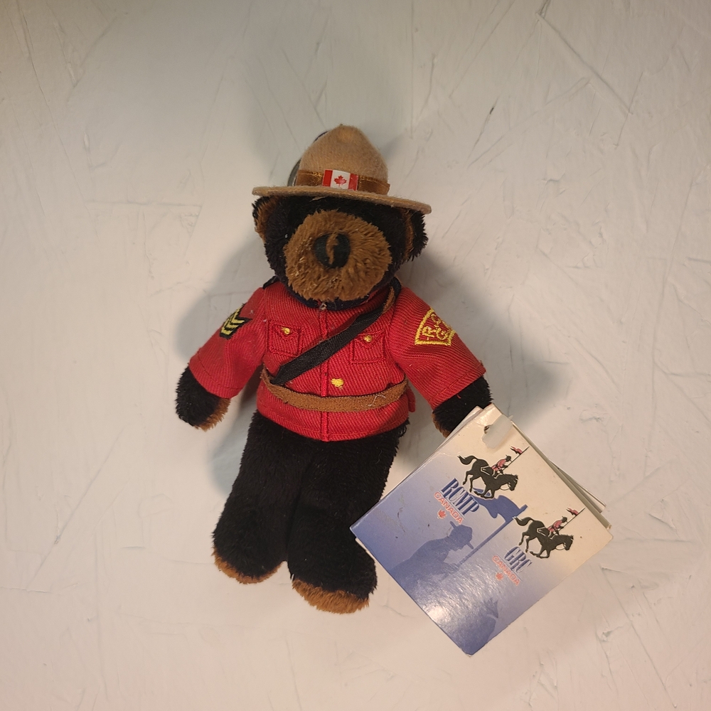 RCMP Mountie Bear Stuffed Animal Keychain Canadian Souvenir